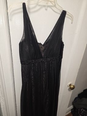 Black Lace Evening Gown